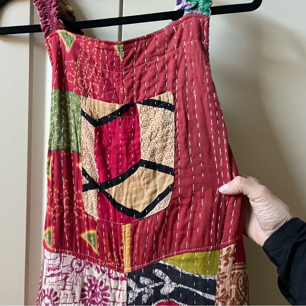 New Clara Cotton Jumpsuit Kantha “Patchwork” Overalls in Multicolor Prints